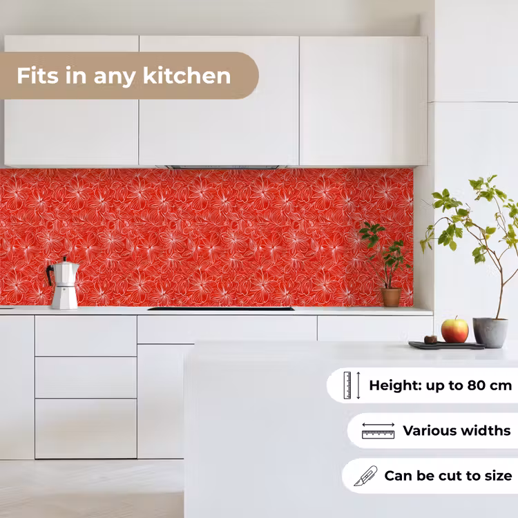 Bloemen - Patroon - Rood keuken achterwand 2 groot 857 -sfeer4_UK