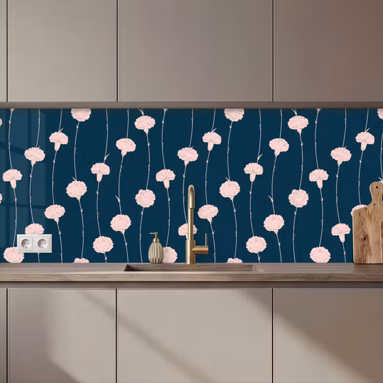 Bloemen - Pioenroos - Patronen - Pastel keuken achterwand 2 middel 871 zz_3dshopping
