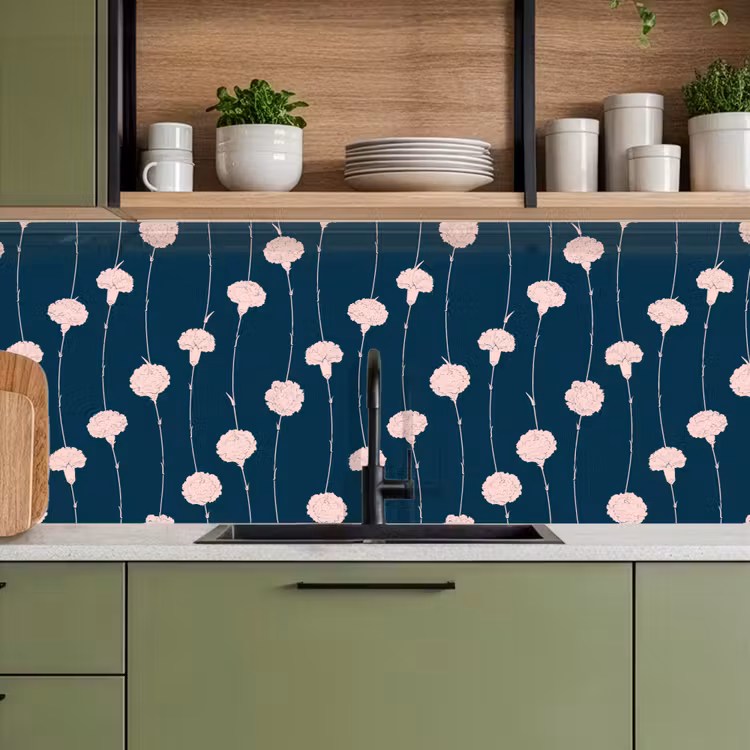 Bloemen - Pioenroos - Patronen - Pastel keuken achterwand 2 middel 871 -sfeer3