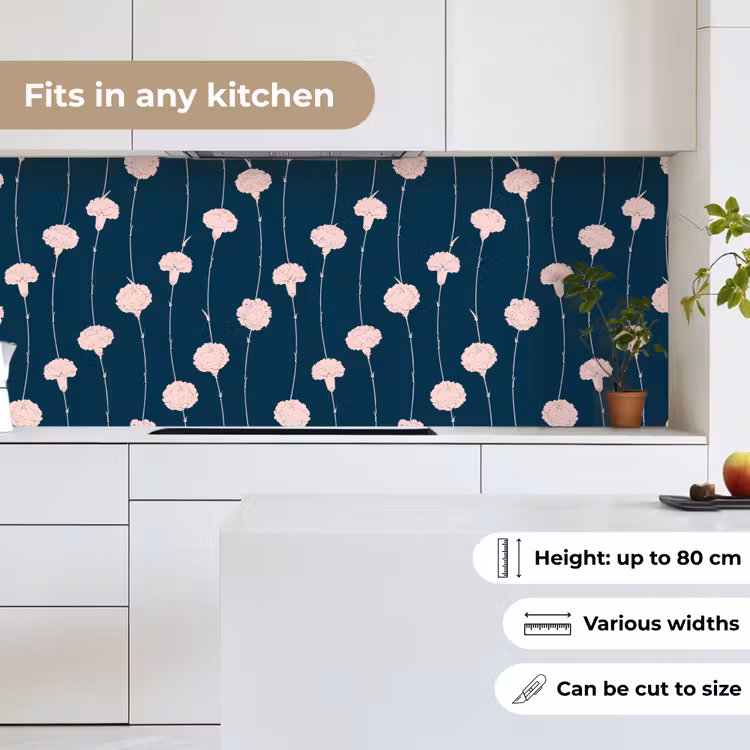 Bloemen - Pioenroos - Patronen - Pastel keuken achterwand 2 middel 871 -sfeer4_UK