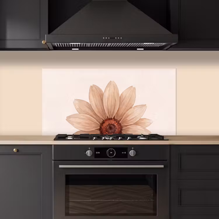 Bloemen - Bloemblad - Natuur - Aquarel - Beige keuken achterwand spatscherm middel -sfeer1