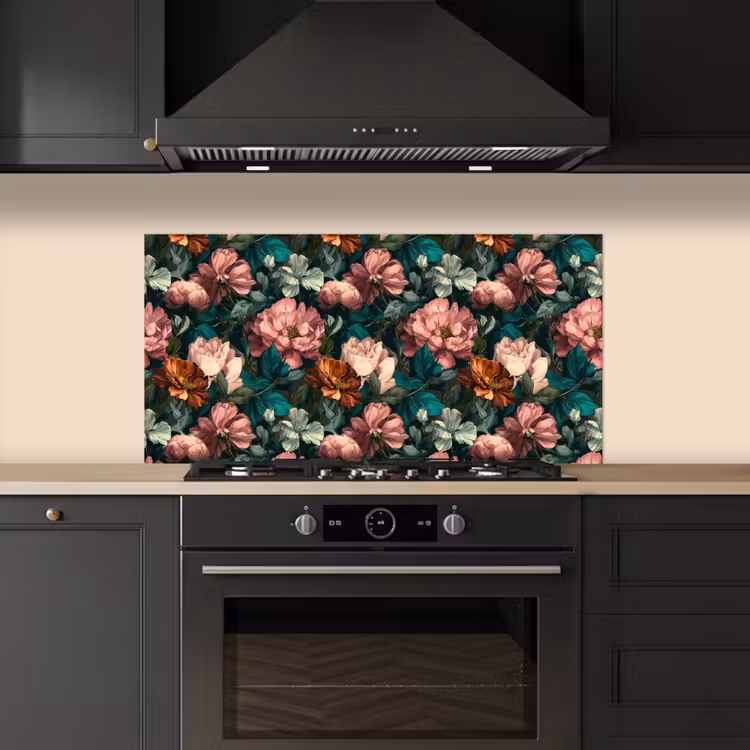 Bloemen - Schilderachtig - Patroon - Roze keuken achterwand spatscherm middel 899 -sfeer1