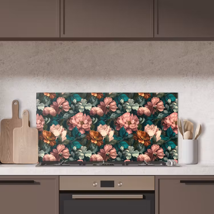 Bloemen - Schilderachtig - Patroon - Roze keuken achterwand spatscherm middel 899 -sfeer2