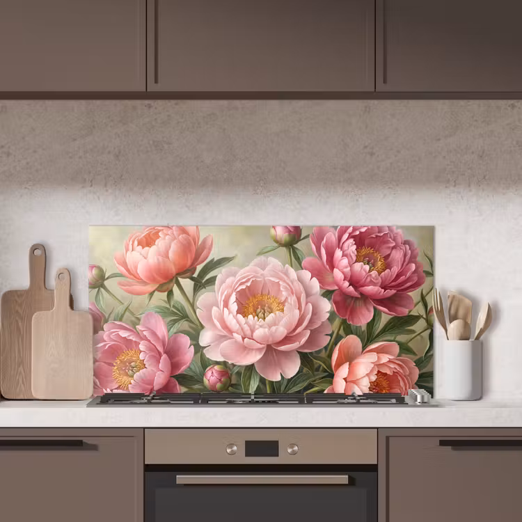 Bloemen - Roze - Klassiek - Gedetailleerd - Natuur keuken achterwand spatscherm middel -sfeer2
