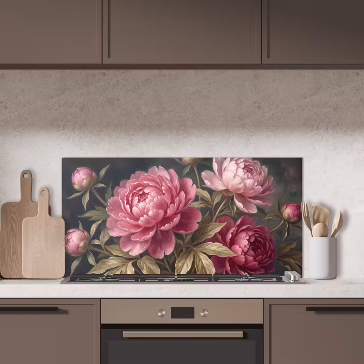 Bloemen - Roze - Klassiek - Natuur keuken achterwand spatscherm middel -sfeer2