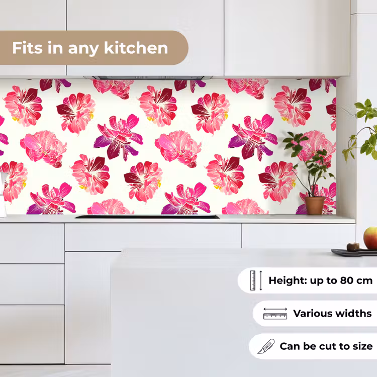 Bloemen - Roze - Patroon keuken achterwand 2 middel 871 -sfeer4_UK