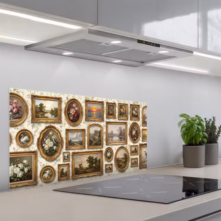 Bloemen - Roze - Stilleven - Klassiek keuken achterwand spatscherm middel -3d_schuin