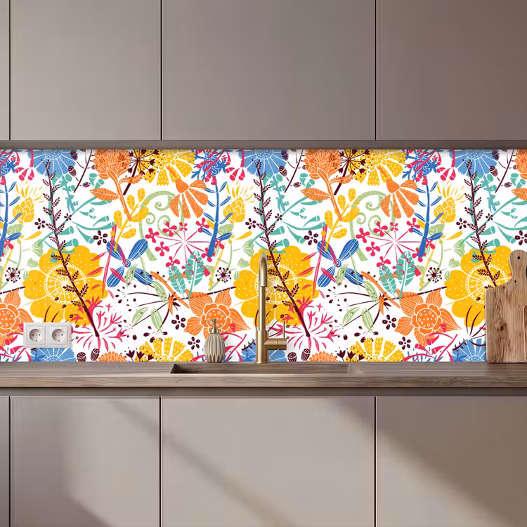 Bloemen - Planten - Regenboog - Patronen keuken achterwand 2 middel 871 zz_3dshopping