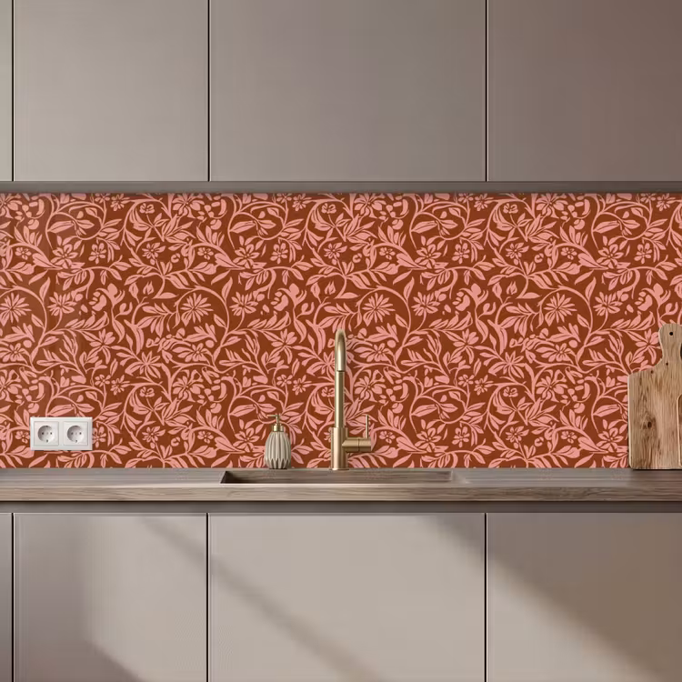Bloemen - Print - Roze keuken achterwand 2 middel 871 zz_3dshopping