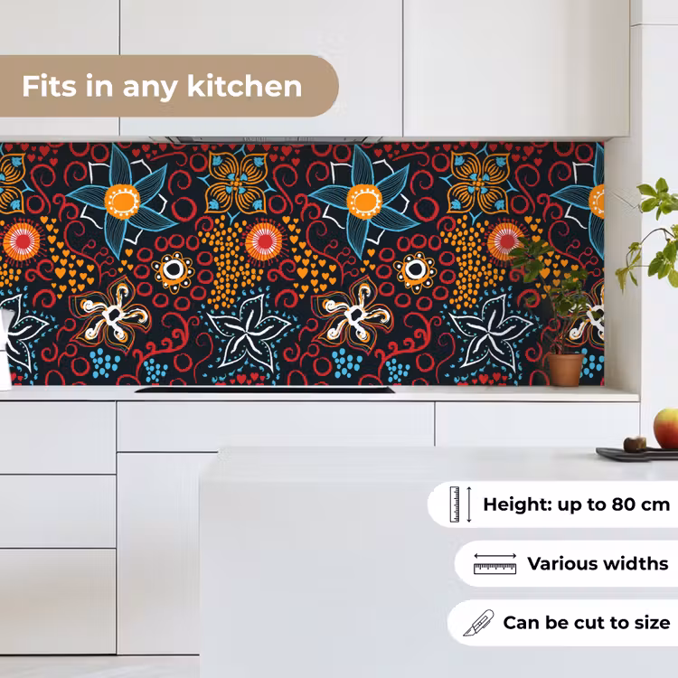 Bloemen - Rood - Patronen keuken achterwand 2 middel 871 -sfeer4_UK
