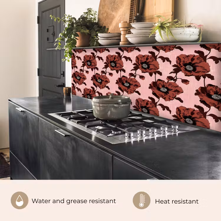 Bloemen - Retro - Rood keuken achterwand 2 groot 857 -usp_EN