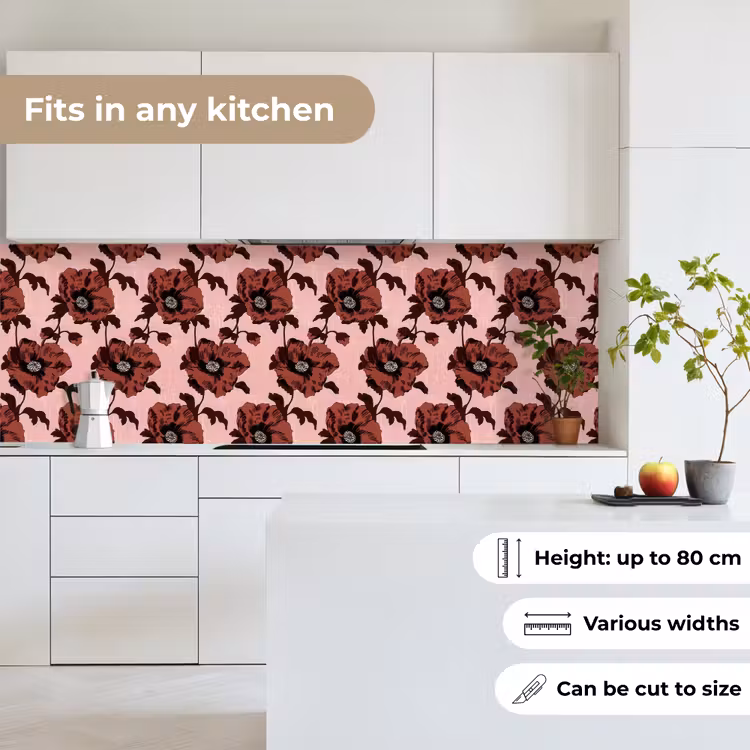 Bloemen - Retro - Rood keuken achterwand 2 groot 857 -sfeer4_UK