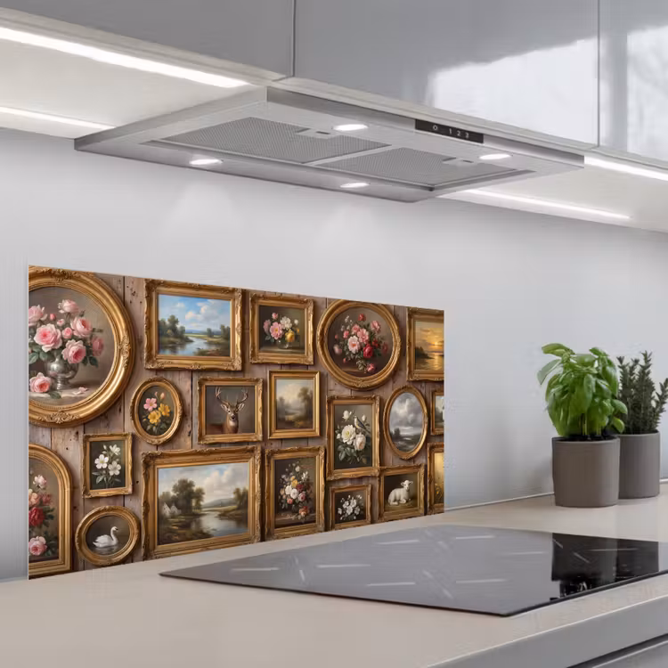 Bloemen - Rozen - Klassiek - Vaas - Kleurrijk keuken achterwand spatscherm middel -3d_schuin
