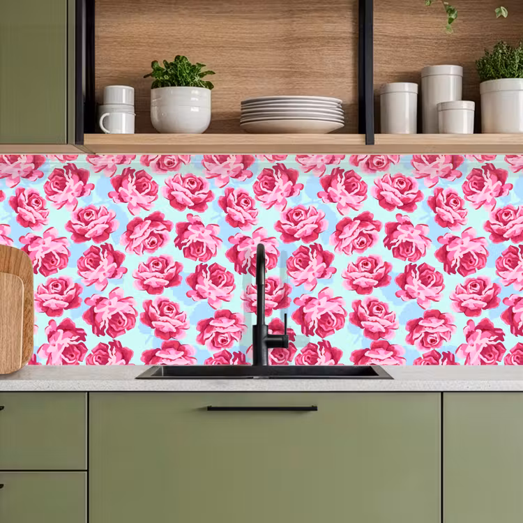 Bloemen - Rozen - Patroon keuken achterwand 2 middel 871 -sfeer3