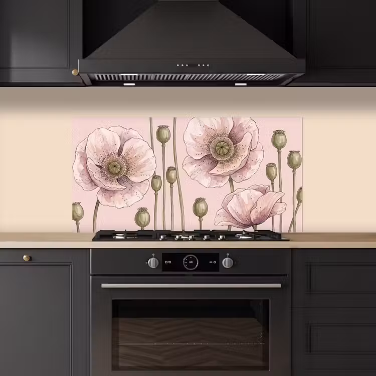 Bloemen - Zomer - Natuur - Aquarel - Roze keuken achterwand spatscherm middel -sfeer1