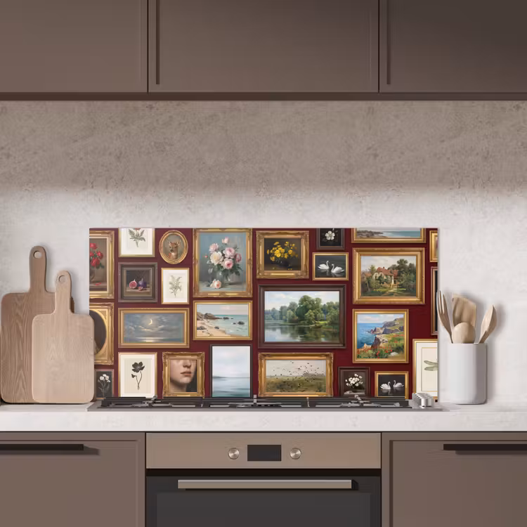 Bloemen - Vaas - Klassiek - Kunst - Rood keuken achterwand spatscherm middel -sfeer2