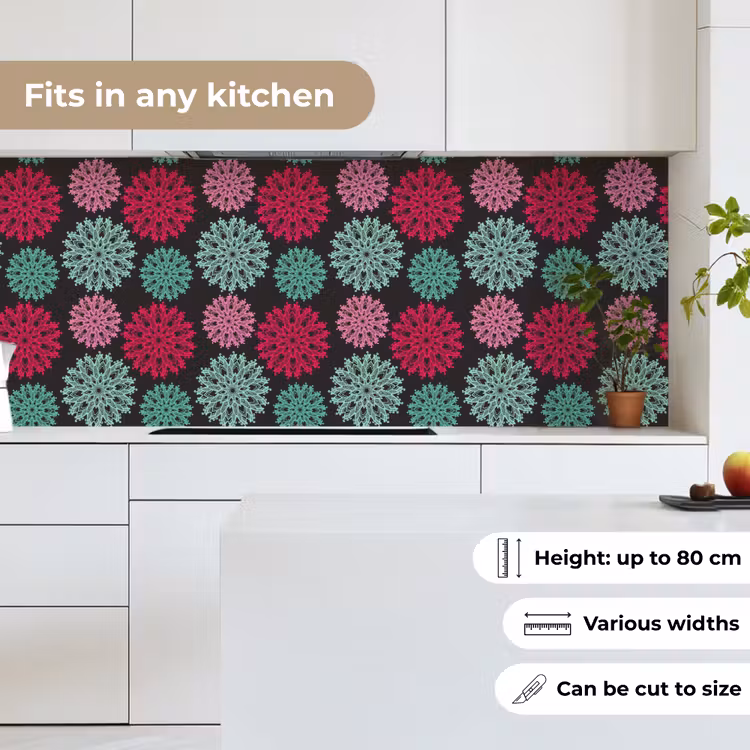 Bloemen - Vintage - Roze - Turquoise - Patronen keuken achterwand 2 middel 871 -sfeer4_UK