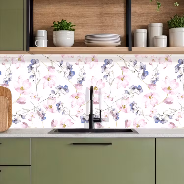 Bloemen - Waterverf - Bohemian - Patroon keuken achterwand 2 middel 871 -sfeer3