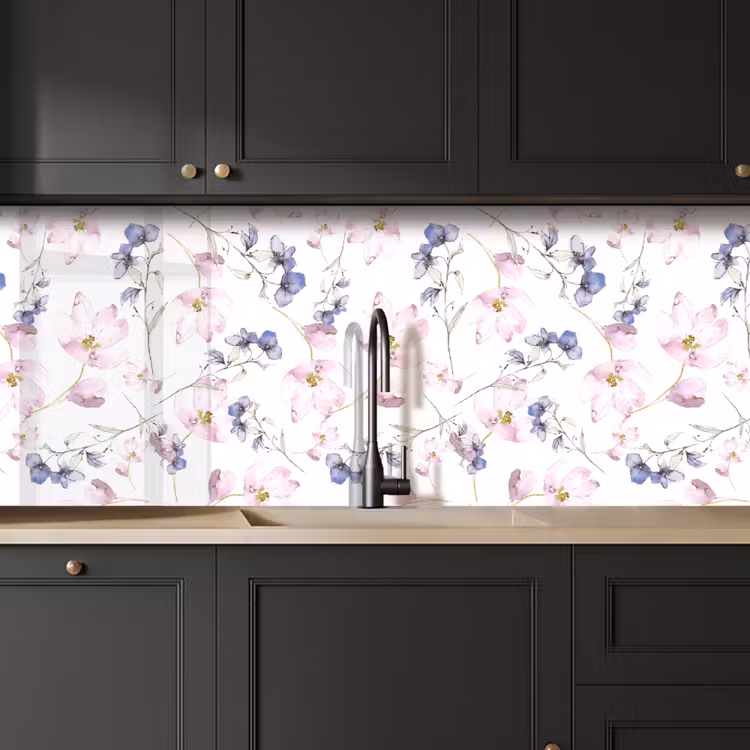 Bloemen - Waterverf - Bohemian - Patroon keuken achterwand 2 middel 871 -sfeer1