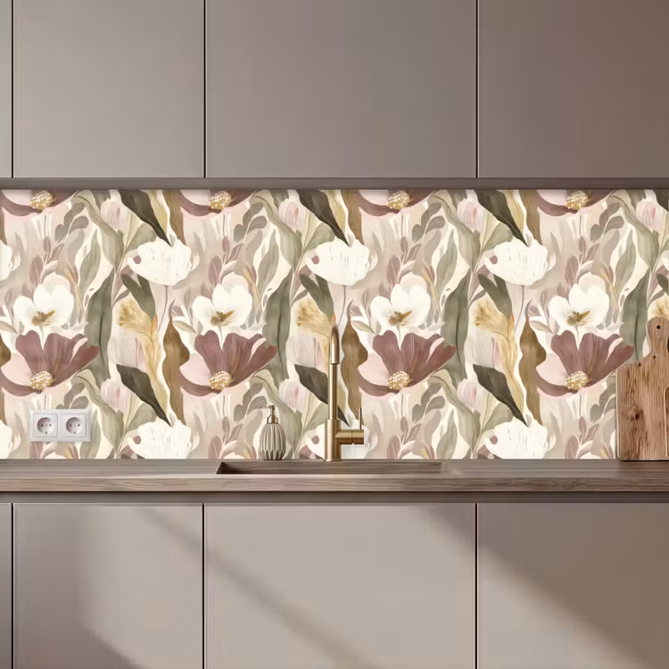 Bloemen - Aquarel - Kleurrijk keuken achterwand 2 middel 871 zz_3dshopping