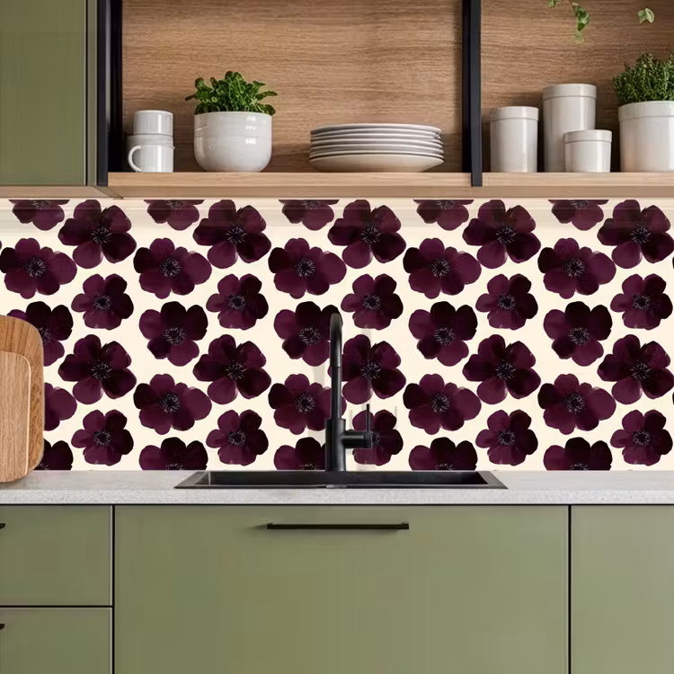 Bloemen - Aquarel - Paars keuken achterwand 2 middel 871 -sfeer3