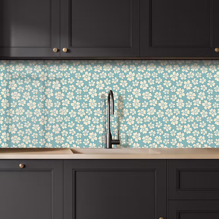 Bloemen - Wit - Vintage - Patronen keuken achterwand 2 middel 871 -sfeer1