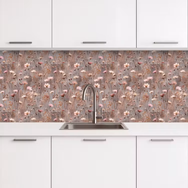 Bloemen - Wild - Pastel keuken achterwand 2 groot 857 -3d