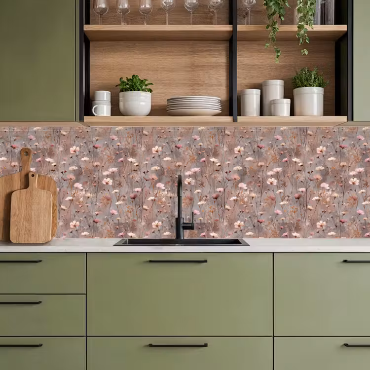 Bloemen - Wild - Pastel keuken achterwand 2 groot 857 -sfeer3