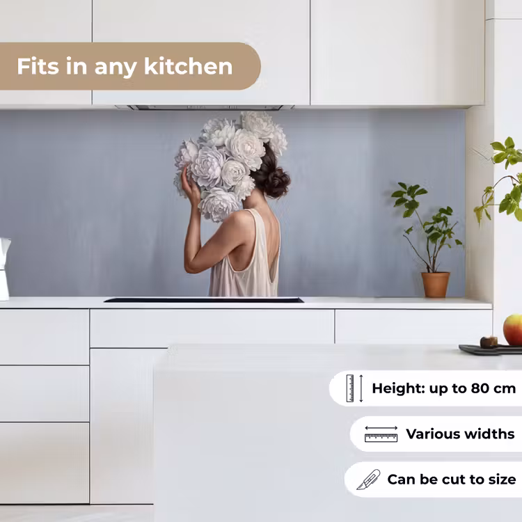 Bloemen - Vrouw - Wit keuken achterwand 2 middel -sfeer4_UK