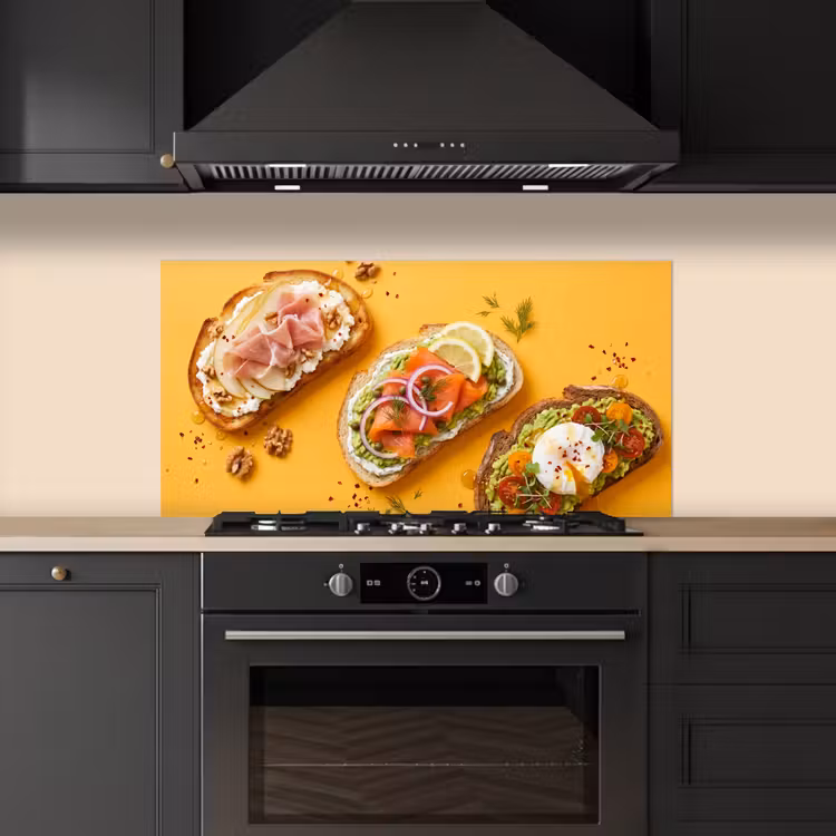 Eten - Brood - Ontbijt - Modern - Kleurrijk keuken achterwand spatscherm middel -sfeer1