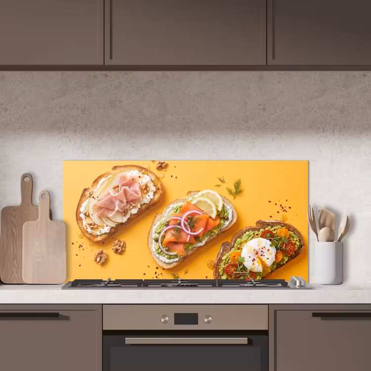 Eten - Brood - Ontbijt - Modern - Kleurrijk keuken achterwand spatscherm middel -sfeer2