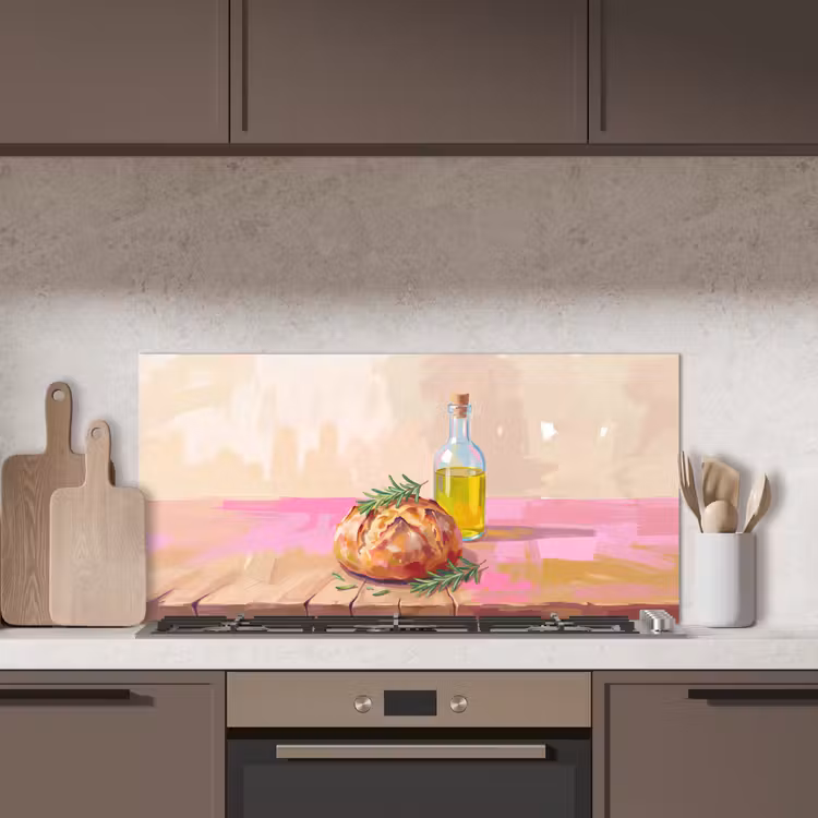 Eten - Brood - Olijfolie - Abstract - Keuken keuken achterwand spatscherm middel -sfeer2