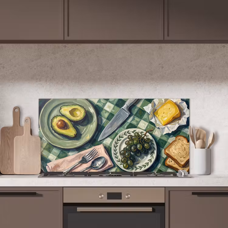 Eten - Ontbijt - Tafel - Modern - Groen keuken achterwand spatscherm middel -sfeer2