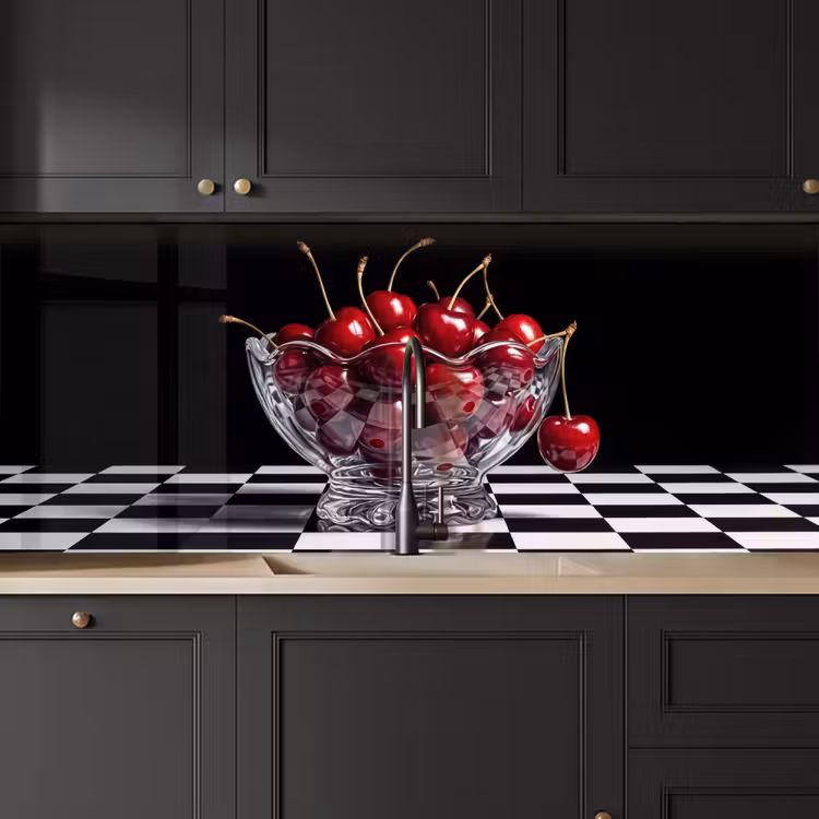 Kitchen Wall Splashback - Food - Cherries - Red - Eten - Kersen - Rood keuken achterwand 2 middel