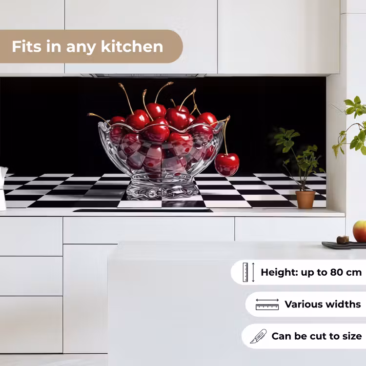 Kitchen Wall Splashback - Food - Cherries - Red - Eten - Kersen - Rood keuken achterwand 2 middel