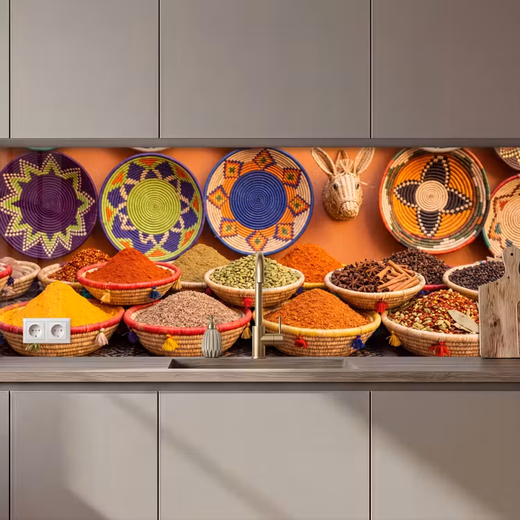 Kitchen Wall Splashback - Food - Colorful - Culture - Eten - Kleurrijk - Cultuur keuken achterwand 2 middel zz_3dshopping