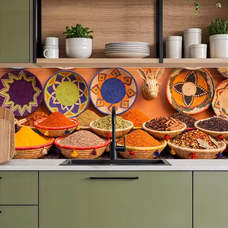 Kitchen Wall Splashback - Food - Colorful - Culture - Eten - Kleurrijk - Cultuur keuken achterwand 2 middel