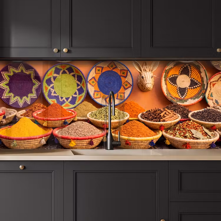Kitchen Wall Splashback - Food - Colorful - Culture - Eten - Kleurrijk - Cultuur keuken achterwand 2 middel