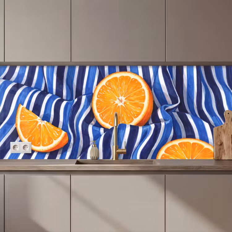 Kitchen Wall Splashback - Food - Fruit - Orange - Eten - Fruit - Oranje keuken achterwand 2 middel zz_3dshopping