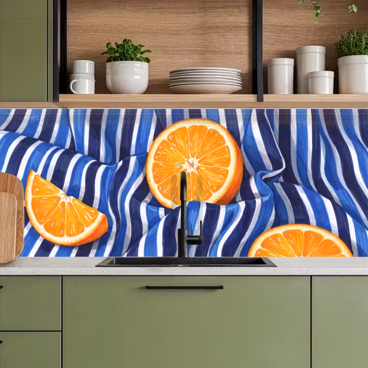Kitchen Wall Splashback - Food - Fruit - Orange - Eten - Fruit - Oranje keuken achterwand 2 middel