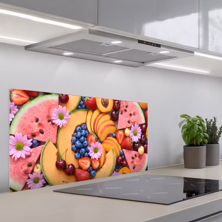 Eten - Fruit - Zomer - Kleurrijk keuken achterwand spatscherm middel -3d_schuin