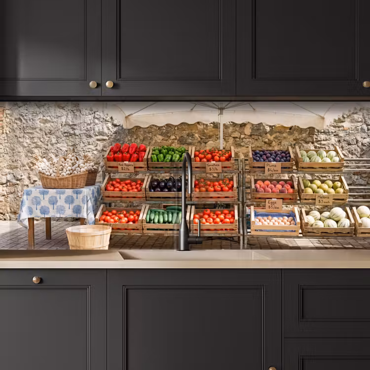 Kitchen Wall Splashback - Food - Market - Fresh - Eten - Markt - Vers keuken achterwand 2 middel