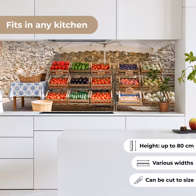 Kitchen Wall Splashback - Food - Market - Fresh - Eten - Markt - Vers keuken achterwand 2 middel