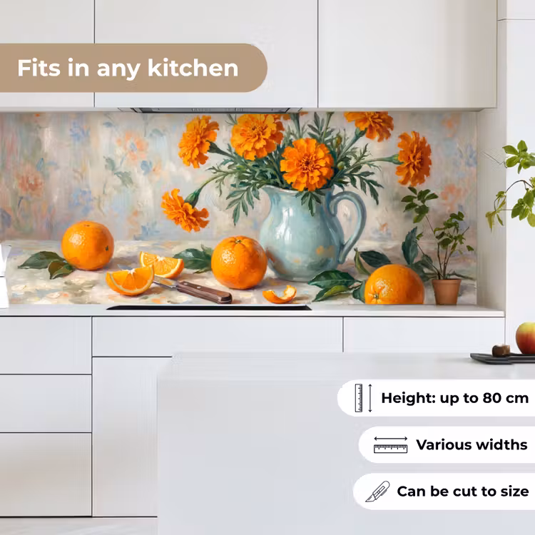 Kitchen Wall Splashback - Food - Orange - Art - Eten - Oranje - Kunst keuken achterwand 2 middel