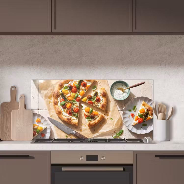 Eten - Tomaten - Basilicum - Maaltijd - Vers keuken achterwand spatscherm middel -sfeer2
