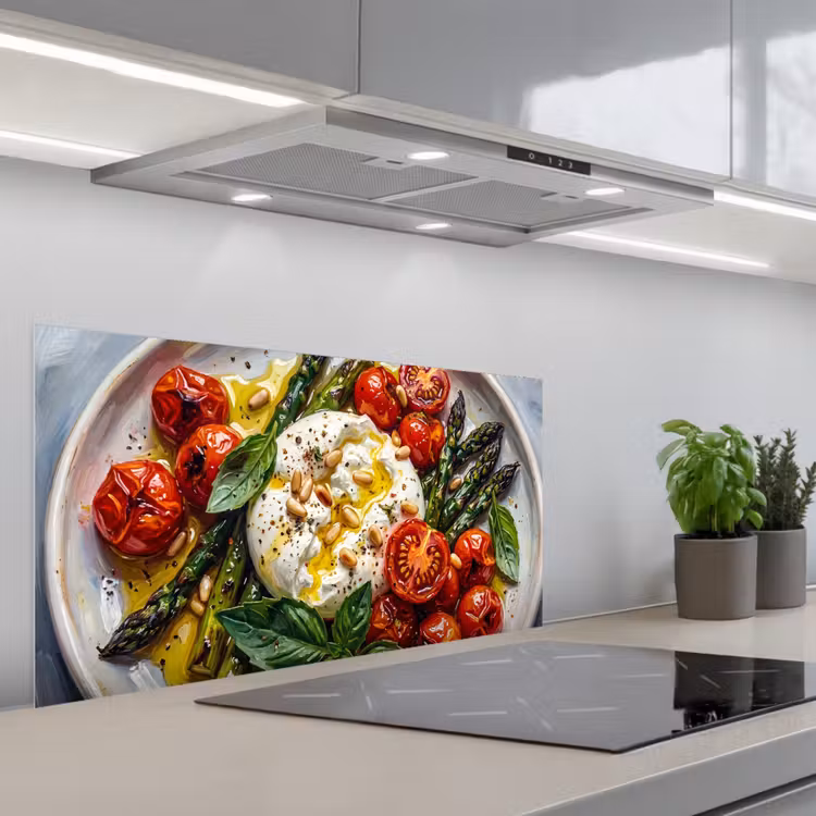 Eten - Groenten - Kaas - Modern - Vers keuken achterwand spatscherm middel -3d_schuin