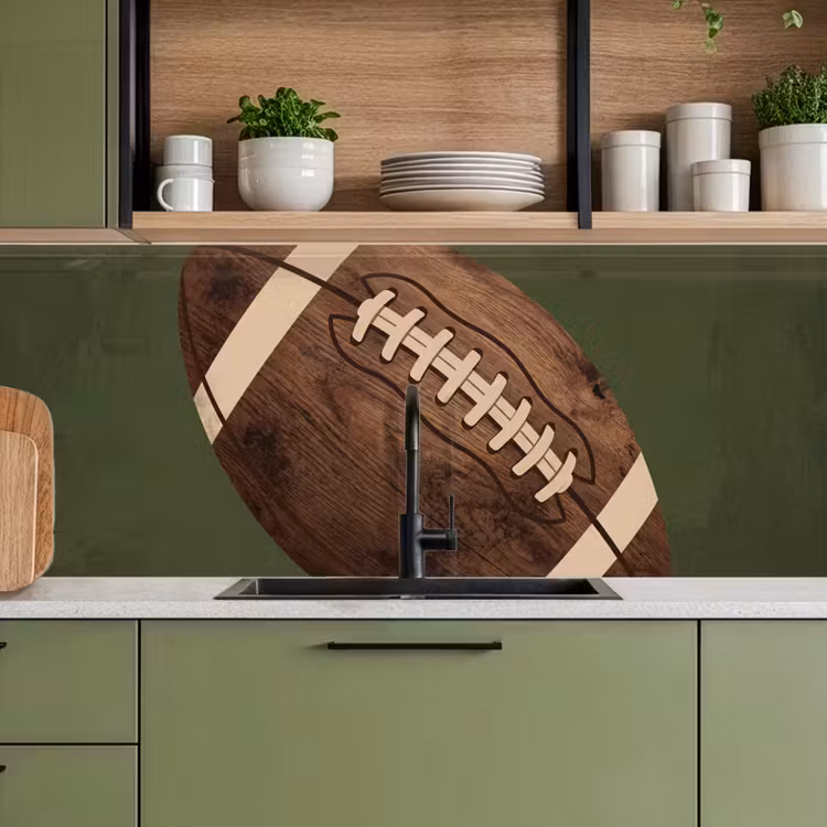 Football - Hout - Sport - Groen keuken achterwand 2 middel -sfeer3