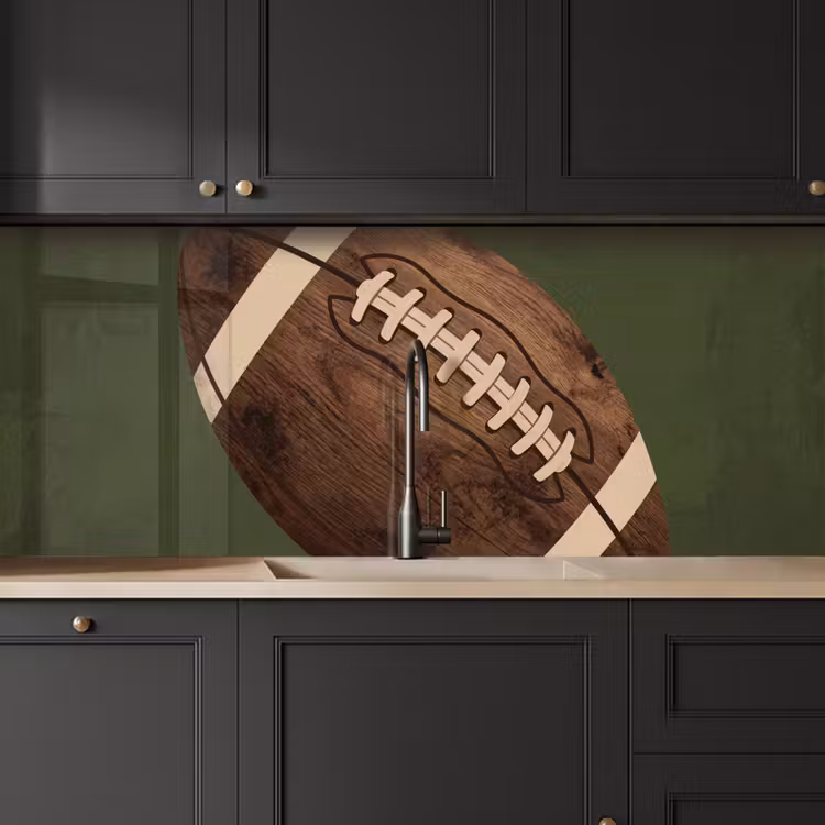 Football - Hout - Sport - Groen keuken achterwand 2 middel -sfeer1