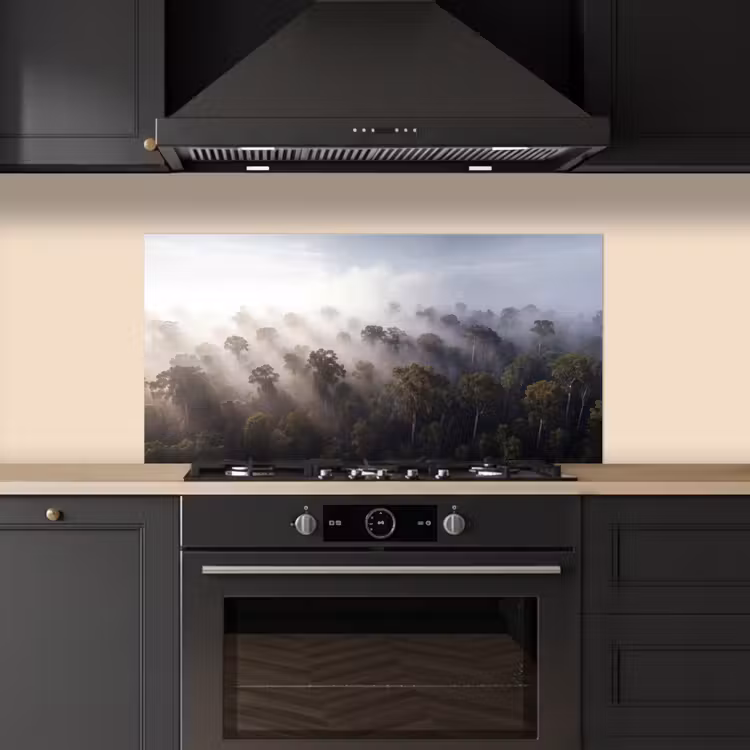 Bos - Mist - Natuur - Groen keuken achterwand spatscherm middel -sfeer1