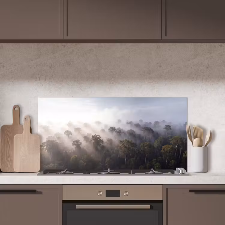 Bos - Mist - Natuur - Groen keuken achterwand spatscherm middel -sfeer2